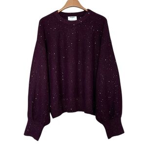 Old Navy Purple Sequined Sweater Crewneck‎ Balloon Sleeve Fancy Elegant Size 3X